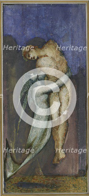 mermaid and drowned sailor from Album of forty-eight drawings, c1853-1898 Artist: Sir Edward Coley Burne-Jones.