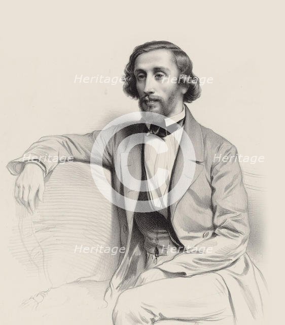 Portrait of the pianist and composer Julius Schulhoff (1825-1898) , 1854. Creator: Alophe, Marie-Alexandre Menut (1812-1883).