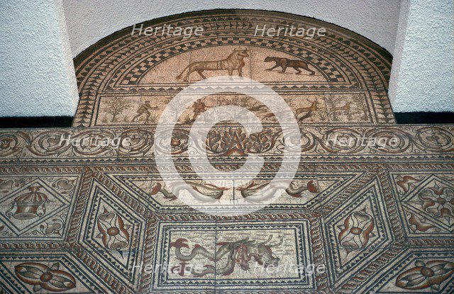 Geometric Roman floor mosaic. Artist: Unknown