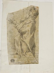 Kneeling Female Saint in Profile, 1576-1641. Creator: Lazzaro Tavarone.