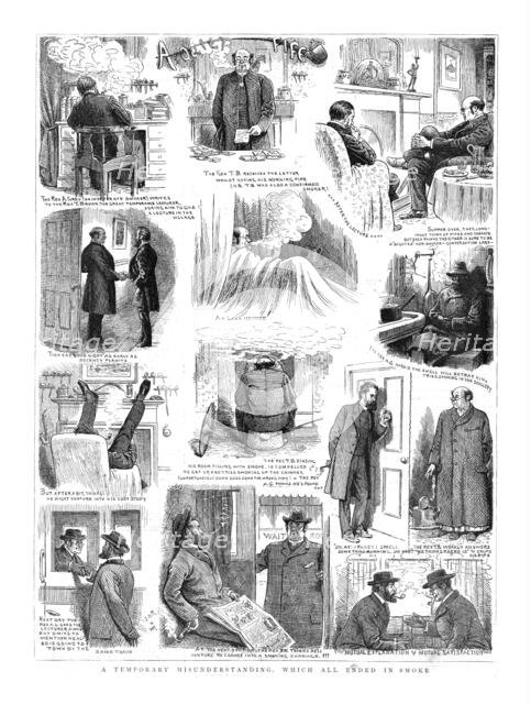 ''A Quiet Pipe and a Temporary Misunderstanding which all ended in Smoke', 1890. Creator: Unknown.