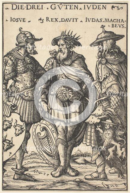Joshua, David and Judas Maccabaeus, 1516. Creator: Hans Burgkmair, the Elder.