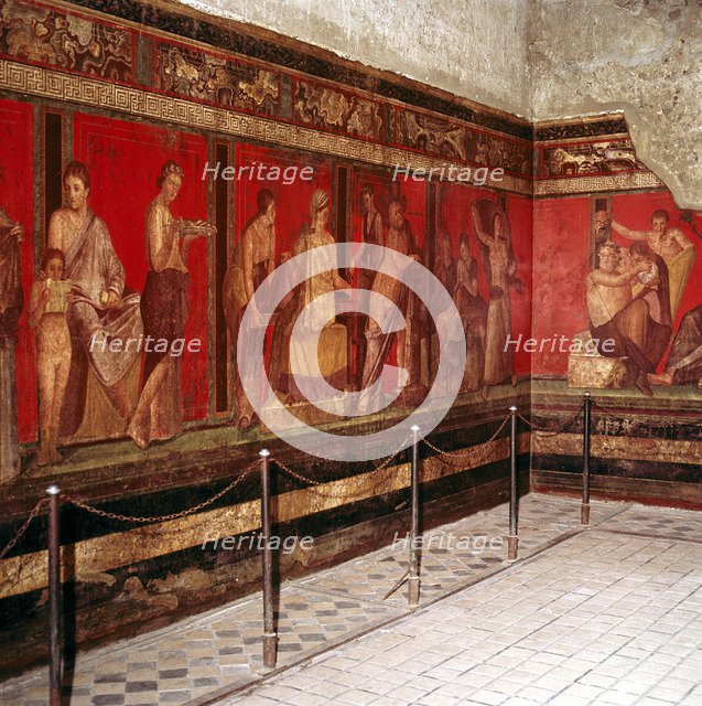 Roman wallpainting from Villa of the Mysteries, Pompeii, Italy, 1st century. Creator: Unknown.
