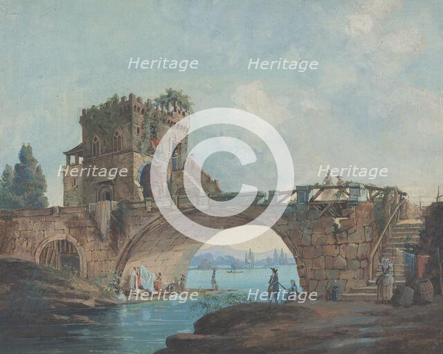 The Ponte Salario with Laundresses, c. 1780. Creator: Unknown.