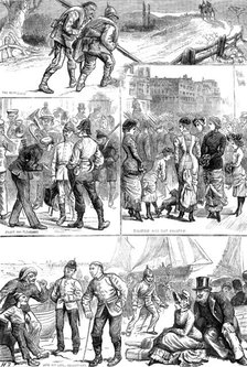 Sketches at the Brighton Volunteer Review, 1881. Creator: Unknown.