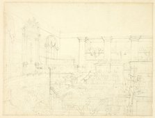 Study for Old Bailey, from Microcosm of London, c. 1809. Creator: Augustus Charles Pugin.