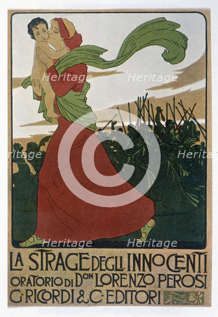 Poster announcing the oratorio 'The Slaughter of the Innocents', 1901. Creator: Flarkoff.