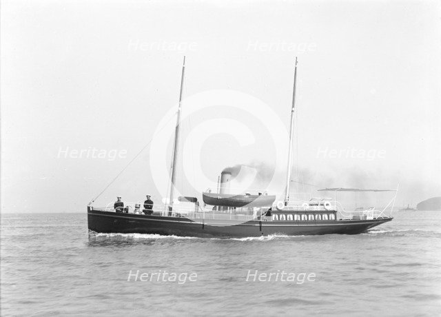 The steam yacht 'Volage' under way, 1911. Creator: Kirk & Sons of Cowes.
