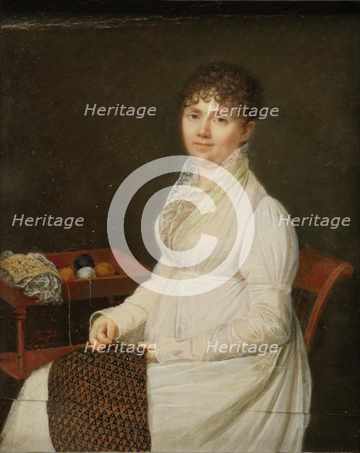 Portrait of a Woman with Tapestry Work. Creator: Unknown.