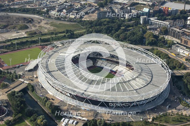 London Stadium, home of.West Ham Football Club, Stratford Marsh, London, 2021. Creator: Damian Grady.
