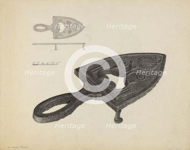 Flat Iron Holder, c. 1937. Creator: Mildred Ford.