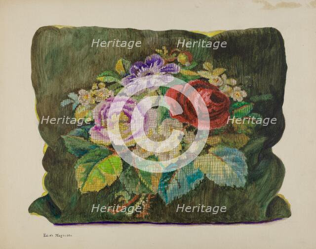 Pillow Sampler, c. 1937. Creator: Edith Magnette.