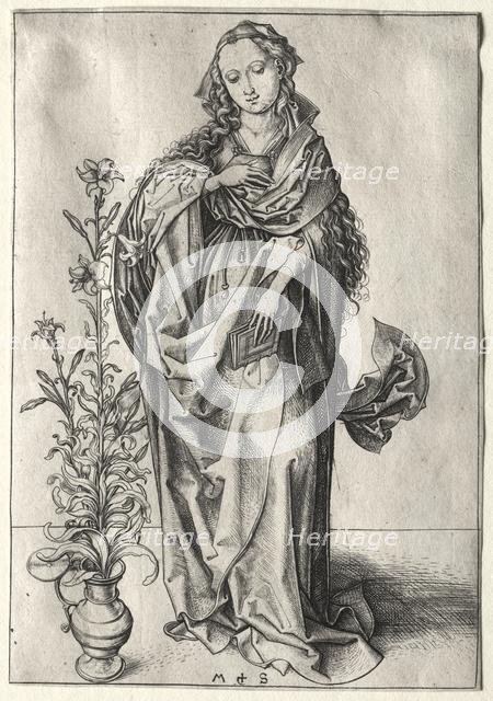 The Virgin of the Annunciation. Creator: Martin Schongauer (German, c.1450-1491).