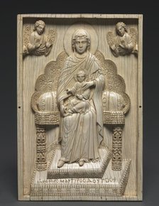 Ivory Plaque with Enthroned Mother of God ("The Stroganoff Ivory"), 950-1025. Creator: Unknown.