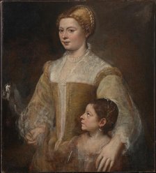 Portrait of a Lady and her Daughter, c 1550. Creator: Titian (1488-1576).