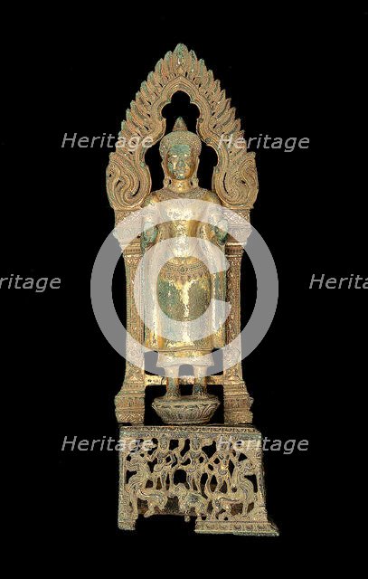 Altarpiece with Adorned Buddha, Angkor period, 13th century. Creator: Unknown.