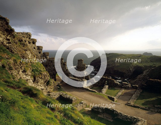 Looking out to sea from the ruins of Tintagel Castle, Cornwall, 1995. Artist: Paul Highnam
