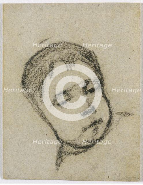 Emil Gauguin as a Child, Head on a Pillow, c. 1875-1876. Creator: Paul Gauguin (French, 1848-1903).