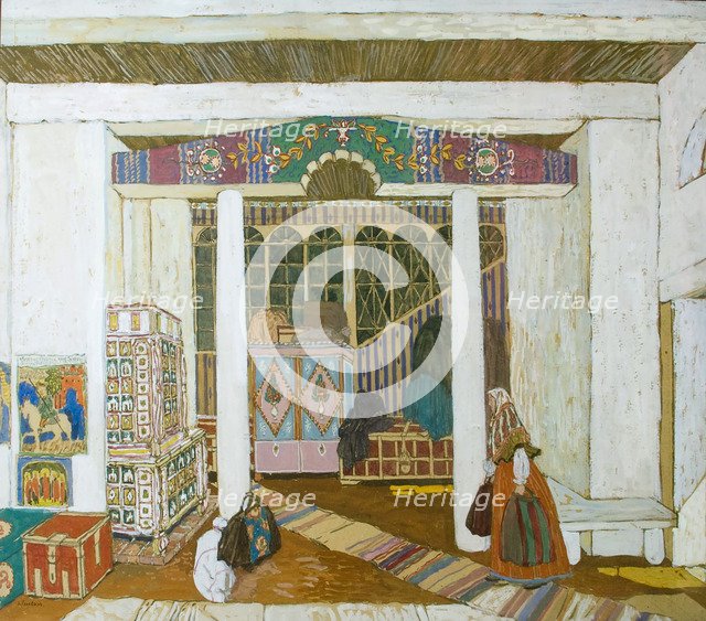 Stage design for the play 'The Storm', by Alexander Ostrovsky, 1916.  Artist: Aleksandr Golovin