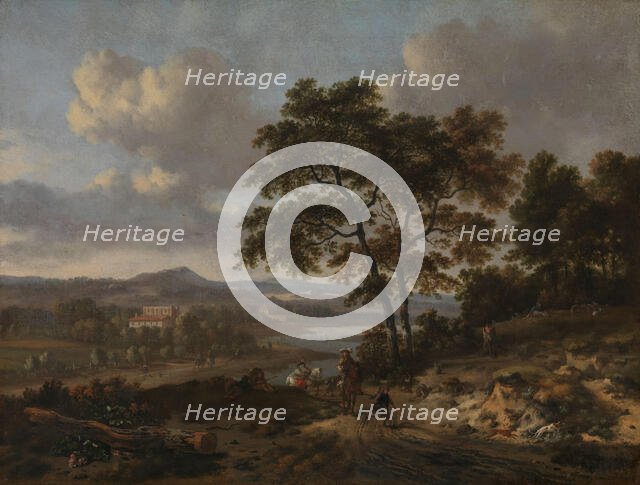 Landscape with Figures, 1667. Creator: Jan Wijnants.