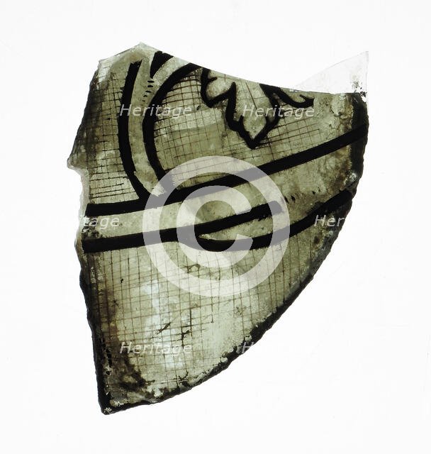 Glass Fragment, French, 14th century. Creator: Unknown.