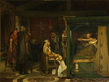 Fredegund visits Bishop Prætextatus on his deathbed, 1864. Artist: Alma-Tadema, Sir Lawrence (1836-1912)