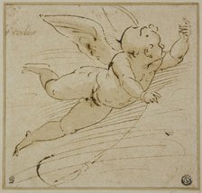 Flying Putto, c. 1581. Creator: Francesco da Urbino.
