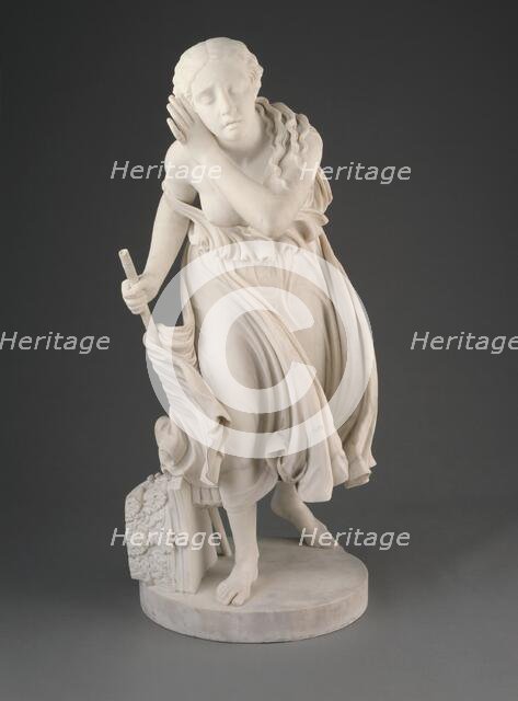Nydia, The Blind Flower Girl of Pompeii, modeled 1855-56, carved 1858. Creator: Randolph Rogers.