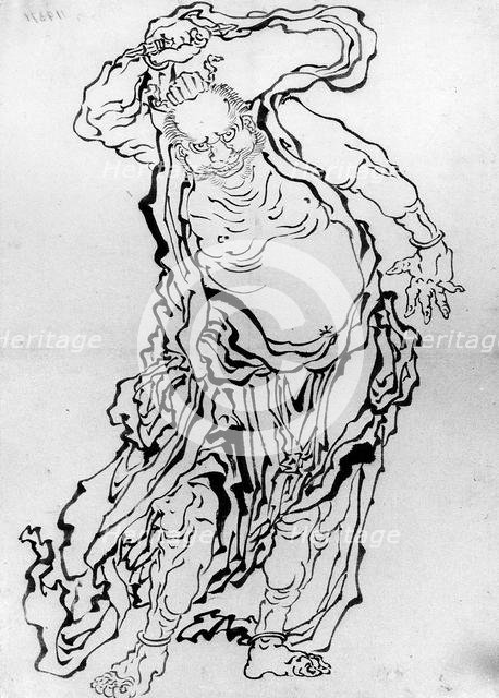 Nio the Guardian, 18th-19th century. Creator: School of Katsushika Hokusai.