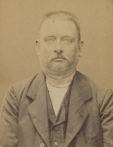 Baumester. Augustin, Etienne. 49 ans, né le 16/1/45 à Paris VIe. Décorateur. Anarchiste. 2..., 1894. Creator: Alphonse Bertillon.