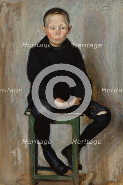 Boy Sitting, 1907. Creator: Verner Thome.