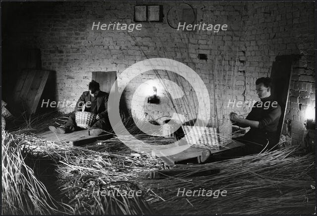 Basket makers, King's Sedge Moor, High Ham, South Somerset, Somerset, 1930s. Creator: J Dixon Scott.