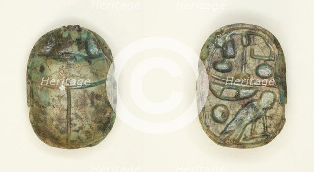 Scarab: Hieroglyphs, Egypt, New Kingdom-Late Period, Dynasties 18-26 (about 1550-525 BCE). Creator: Unknown.