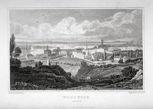 View of Woolwich with the River Thames in the distance, c1830. Artist: J Hinchcliff