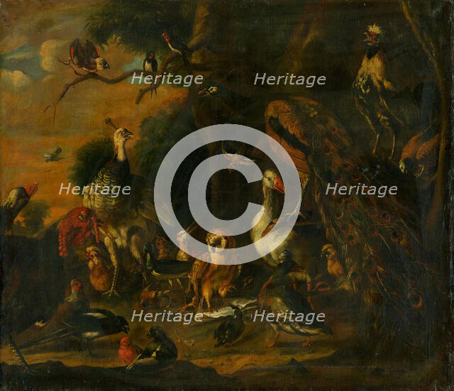 Every bird sings as its beak grows, 1700-1710. Creator: Melchior d'Hondecoeter.