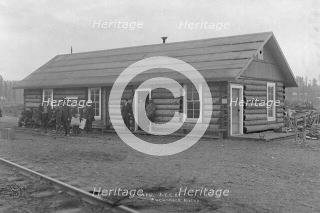 The first depot at Anchorage, between c1900 and c1930. Creator: Unknown.