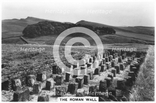 The Roman Wall, Housesteads, Northumberland, 1937. Artist: Unknown