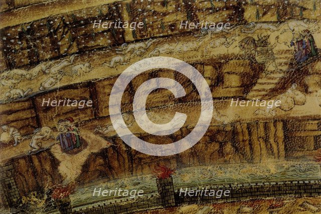 Inferno. (Abyss of Hell). Illustration to the Divine Comedy by Dante Alighieri (Detail), 1480-1490.