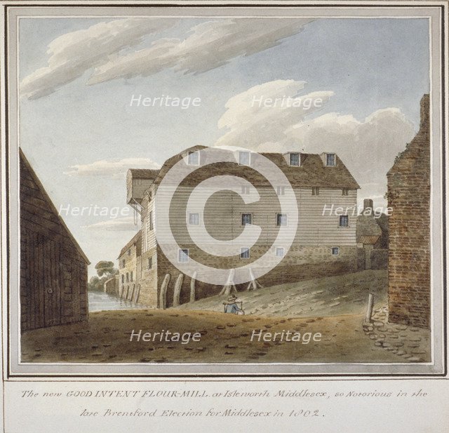 The Good Intent Flour Mill, Isleworth, Middlesex, c1802. Artist: Anon