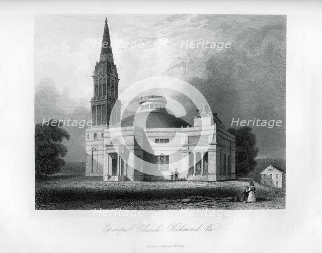 Episcopal Church, Richmond, Virginia, USA, 1855. Artist: Unknown