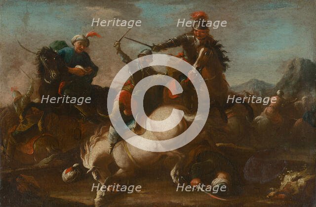 Battle Scene, 1748-1753. Creators: Unknown, Circle of August Querfurt.