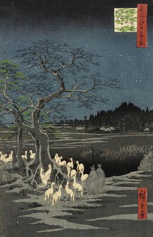 Fox Fire on New Year's Eve at the Changing Tree at Oji, 1857. Creator: Ando Hiroshige.