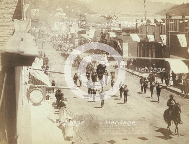 Celebrating Deadwood people celebrating the building of the largest reduction works of..., 1888. Creator: John C. H. Grabill.