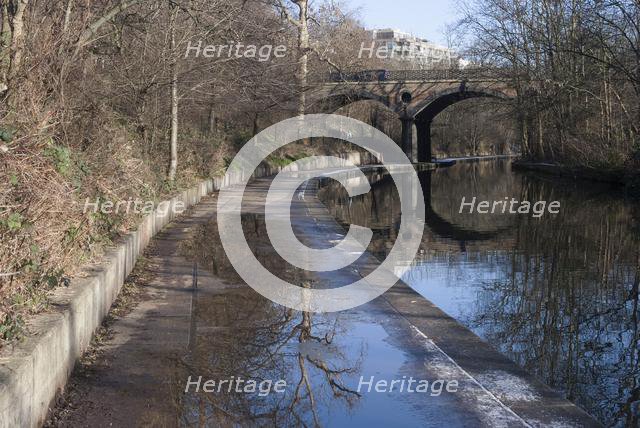 Regent's Canal near Regent's Park, London, NW8, England. Creator: Ethel Davies;Davies, Ethel.