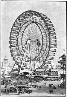 Giant Ferris wheel, International Exhibition, Chicago, 1893. Artist: Unknown