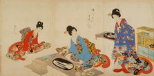 Women's Activities of the Tokugawa Era: Creating Bonkei (actually..., between c1896 and c1897. Creator: Chikanobu Yoshu.