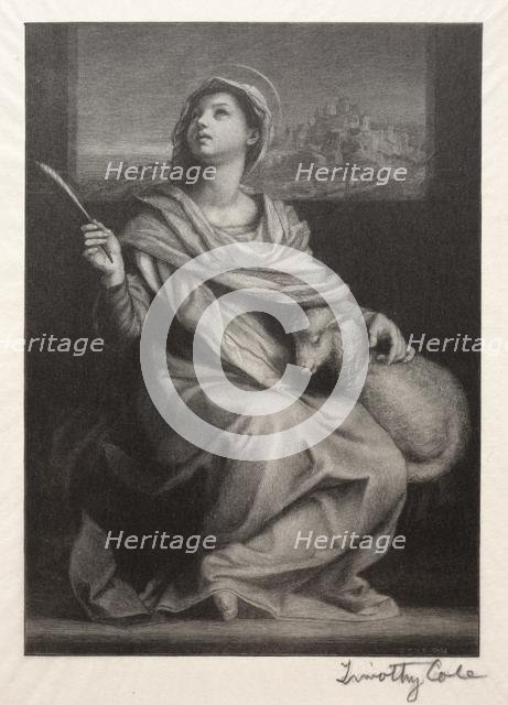 Old Italian Masters: St. Agnes, 1888-1892. Creator: Timothy Cole (American, 1852-1931).