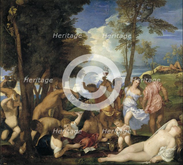 The Bacchanal of the Andrians, 1523-1526. Artist: Titian (1488-1576)