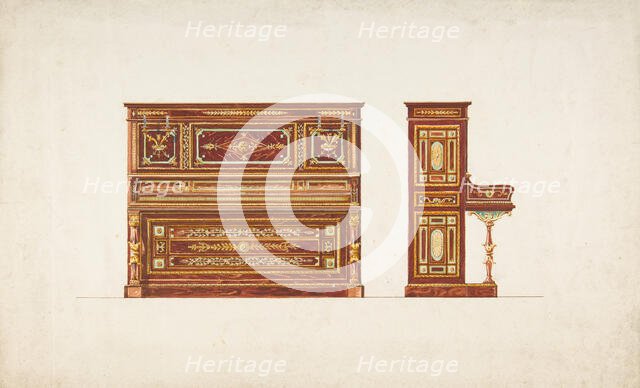 Design for a Piano, 19th century. Creator: Anon.