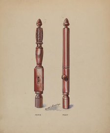 Bed Posts, c. 1936. Creator: Walter W. Jennings.